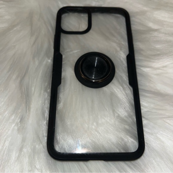 iPhone 11 Pro Max black and clear cell phone cover with stand - Picture 2 of 9